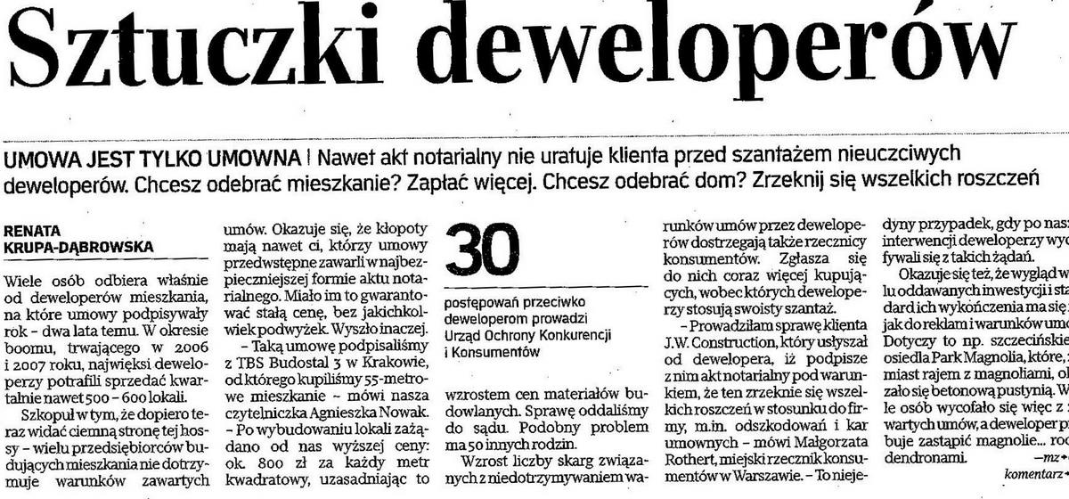 Rzeczpospolita - Sztuczki Deweloperów Rzeczpospolita - Sztuczki Deweloperów