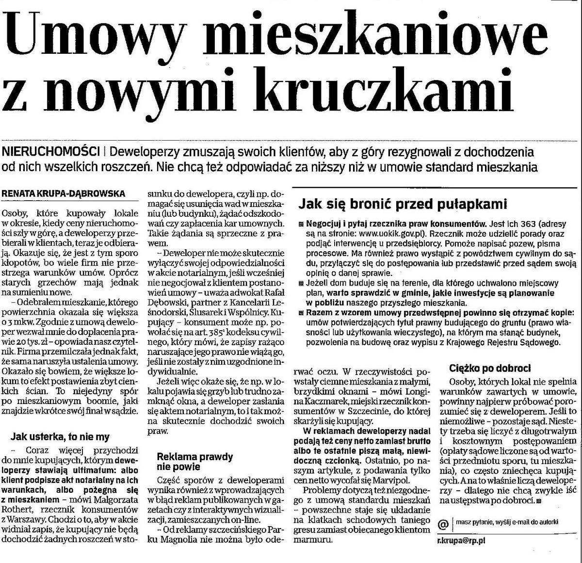 Rzeczpospolita - Umowy mieszkaniowe z nowymi kruczkami Rzeczpospolita - Umowy mieszkaniowe z nowymi kruczkami